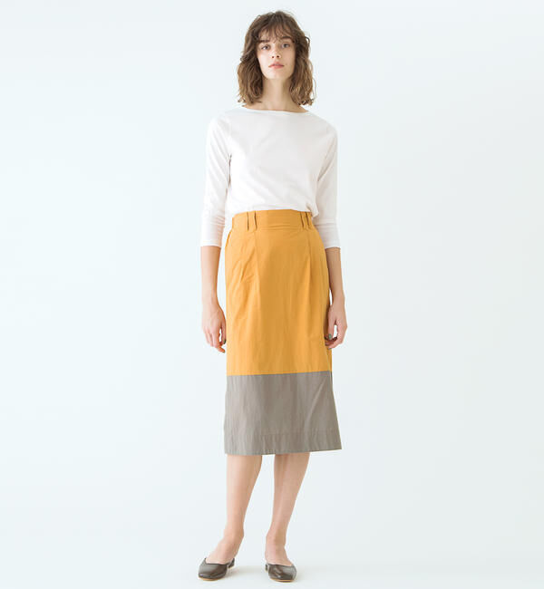 GALERIE VIE「コンパクトコットン Iラインイージースカート」|タイト|