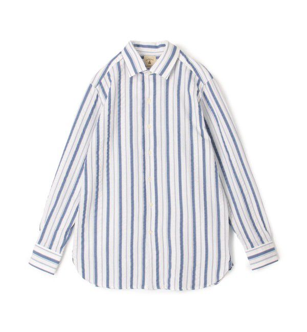 TOMORROWLAND MENS「【別注】GUY ROVER コットンドビー ワンピースカラー ロングスリーブシャツ」|シャツ・ブラウス|64 ブルー系