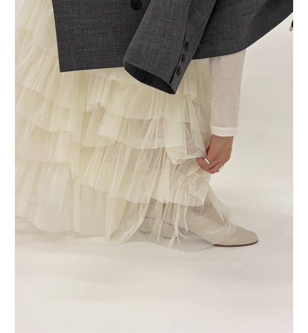 IENA LA BOUCLE「Venit/ヴェニット dot tulle スカート VEC-5609-A」|スカート|