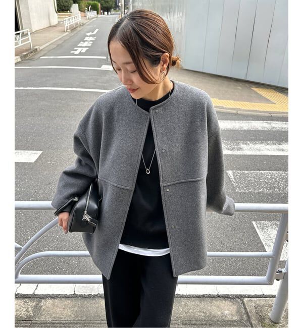 JOURNAL STANDARD「《追加4》スーパー140ビーバーノーカラーショートコート」|ノーカラーコート|