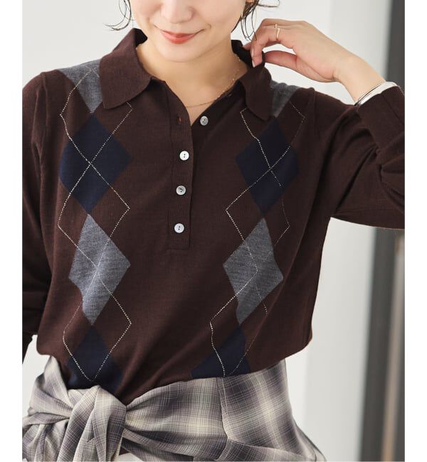JOURNAL STANDARD「《予約》ウォッシャブルウール ポロシャツ」|ニット・セーター|ブラウン A