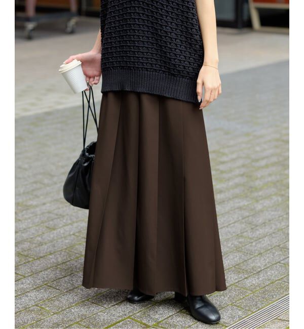 JOURNAL STANDARD relume「《WEB限定追加予約》ワイドプリーツイージースカート」|スカート|ブラウン