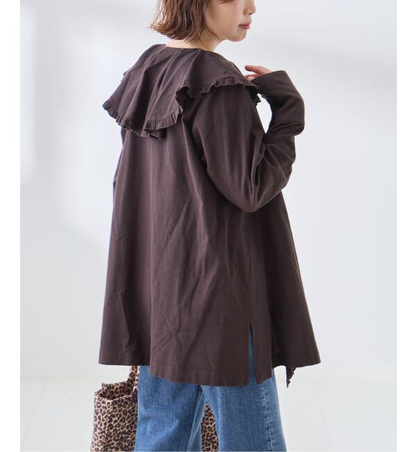 journal standard L'essage「《予約》Uhr/ウーア Cotton Silk Ruffle Frill Shirt シャツ」|シャツ・ブラウス|