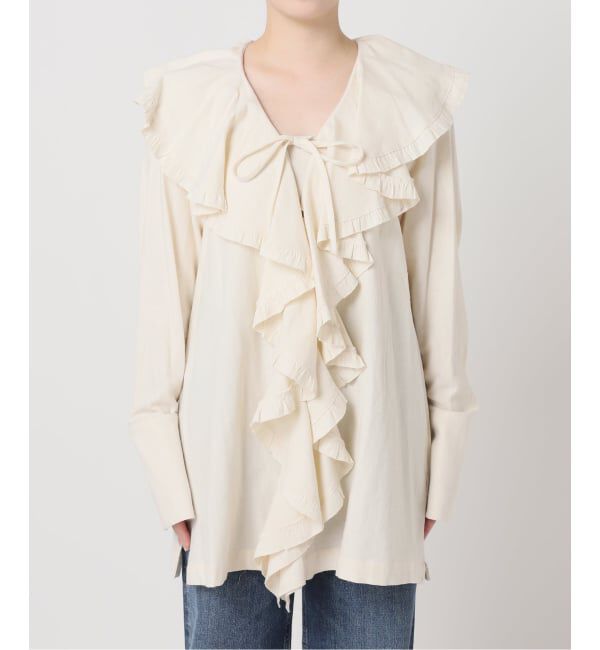 journal standard L'essage「《予約》Uhr/ウーア Cotton Silk Ruffle Frill Shirt シャツ」|シャツ・ブラウス|