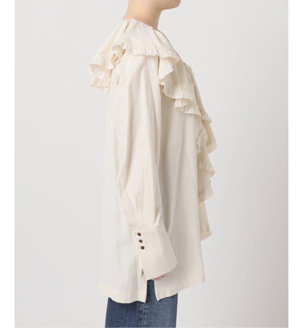 journal standard L'essage「《予約》Uhr/ウーア Cotton Silk Ruffle Frill Shirt シャツ」|シャツ・ブラウス|