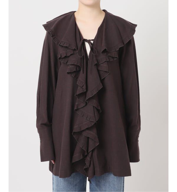 journal standard L'essage「《予約》Uhr/ウーア Cotton Silk Ruffle Frill Shirt シャツ」|シャツ・ブラウス|