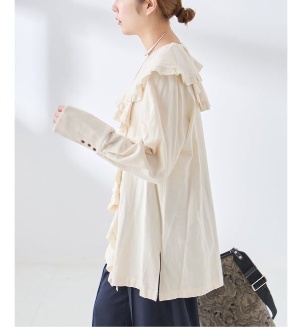 journal standard L'essage「《予約》Uhr/ウーア Cotton Silk Ruffle Frill Shirt シャツ」|シャツ・ブラウス|