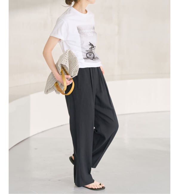 Spick and Span「《手洗い可》ハイブリッドリネンイージーパンツ」|スラックス|