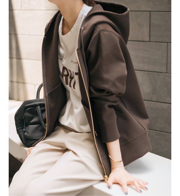 Spick and Span「《WEB限定カラー有り / 追加予約》ストレッチジップフードパーカー」|パーカー|