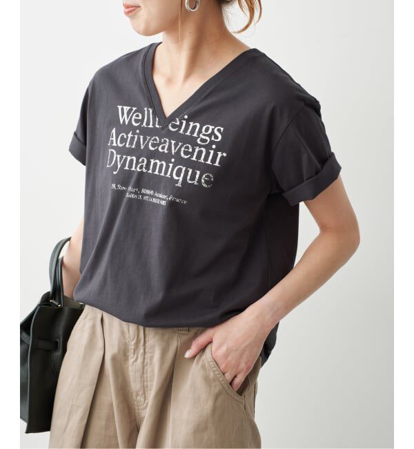 Spick and Span「《別注》La Hutte / ラ ユット V neck Tee*」|Tシャツ・カットソー|グレー