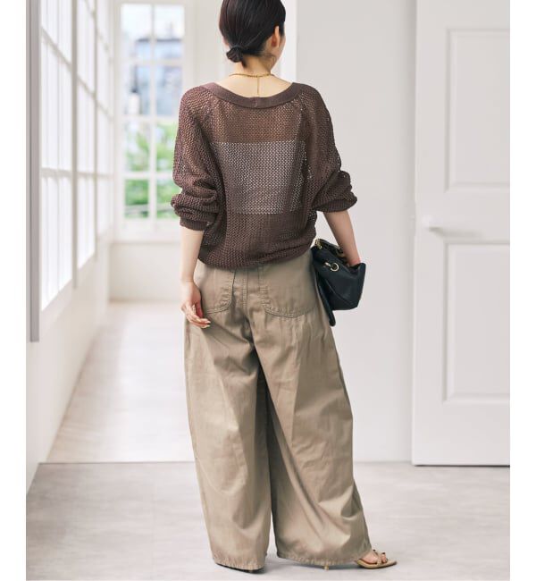 Spick and Span「メッシュVネックカーディガン」|ニット・セーター|