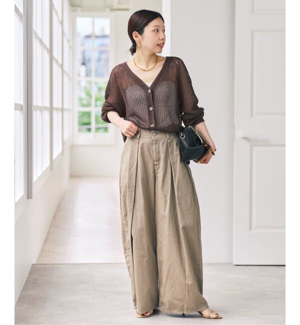 Spick and Span「メッシュVネックカーディガン」|ニット・セーター|