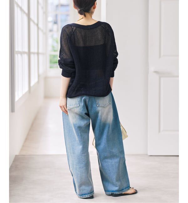Spick and Span「メッシュVネックカーディガン」|ニット・セーター|