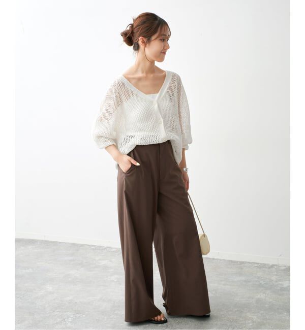 Spick and Span「メッシュVネックカーディガン」|ニット・セーター|