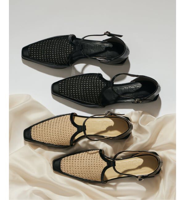 GRISE「《WEB+一部店舗限定》GRISEナロースクエアコンビTストラップセパレートフラット」|その他|