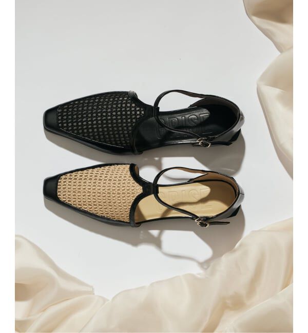 GRISE「《WEB+一部店舗限定》GRISEナロースクエアコンビTストラップセパレートフラット」|その他|