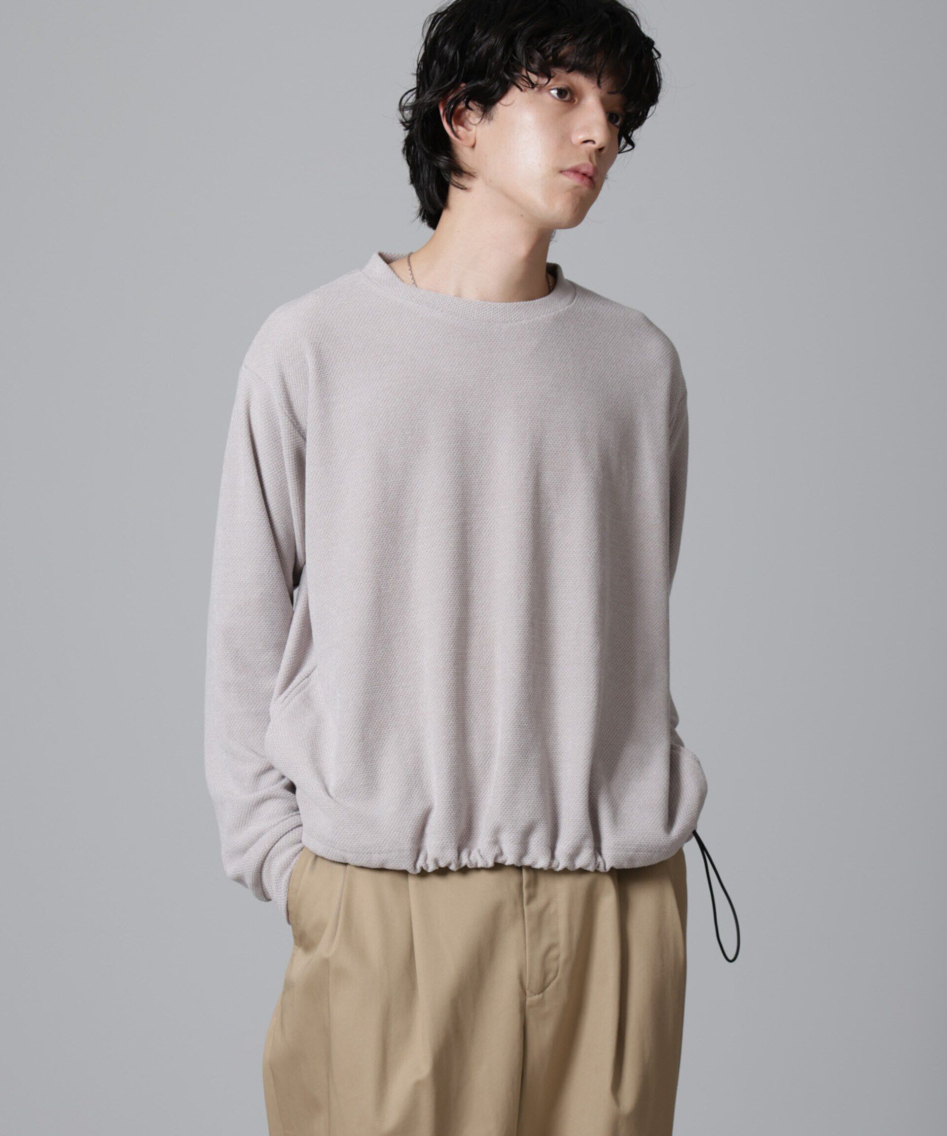NANO universe「モールライクドローコードプルオーバー 長袖」|Tシャツ・カットソー|