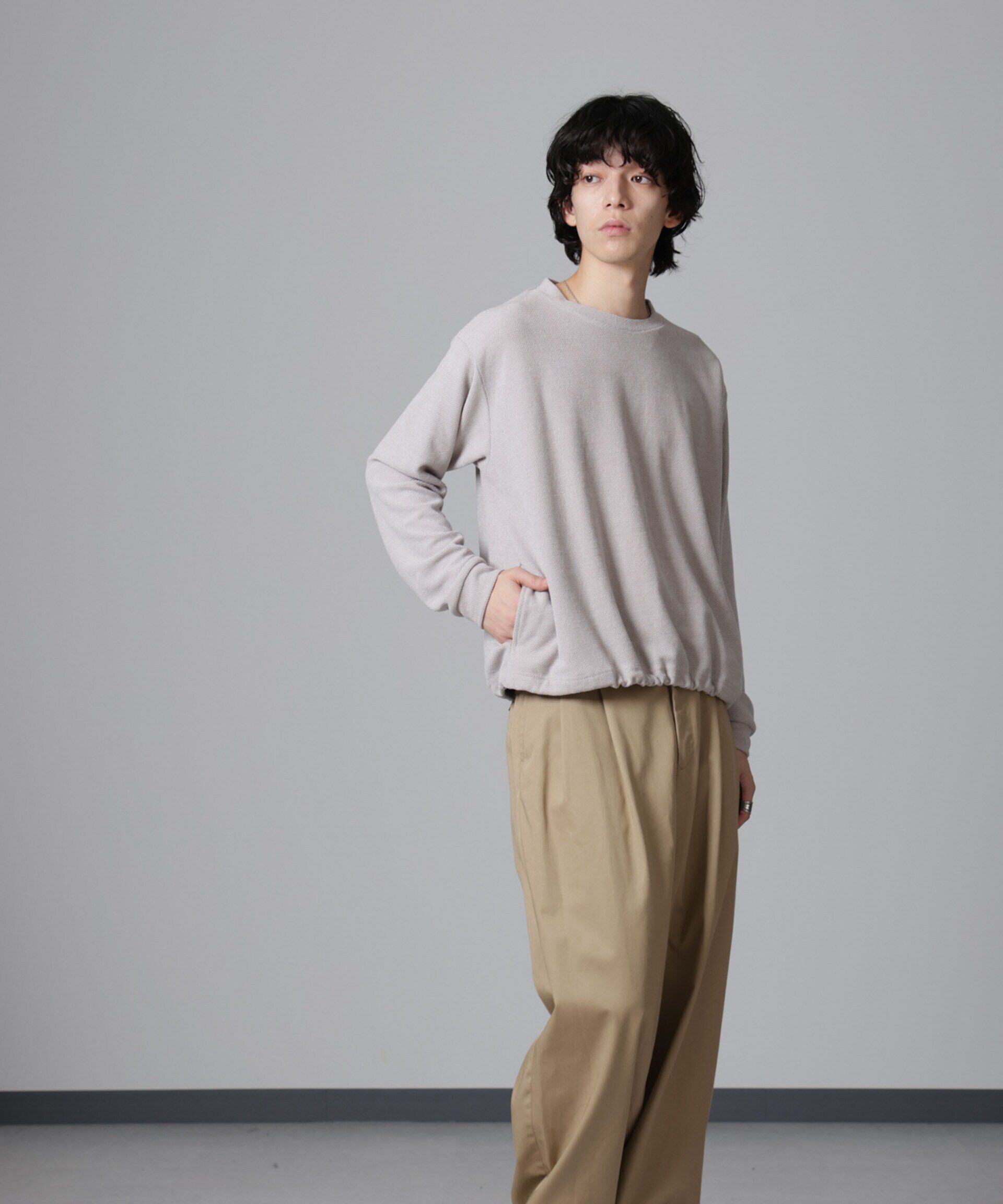 NANO universe「モールライクドローコードプルオーバー 長袖」|Tシャツ・カットソー|