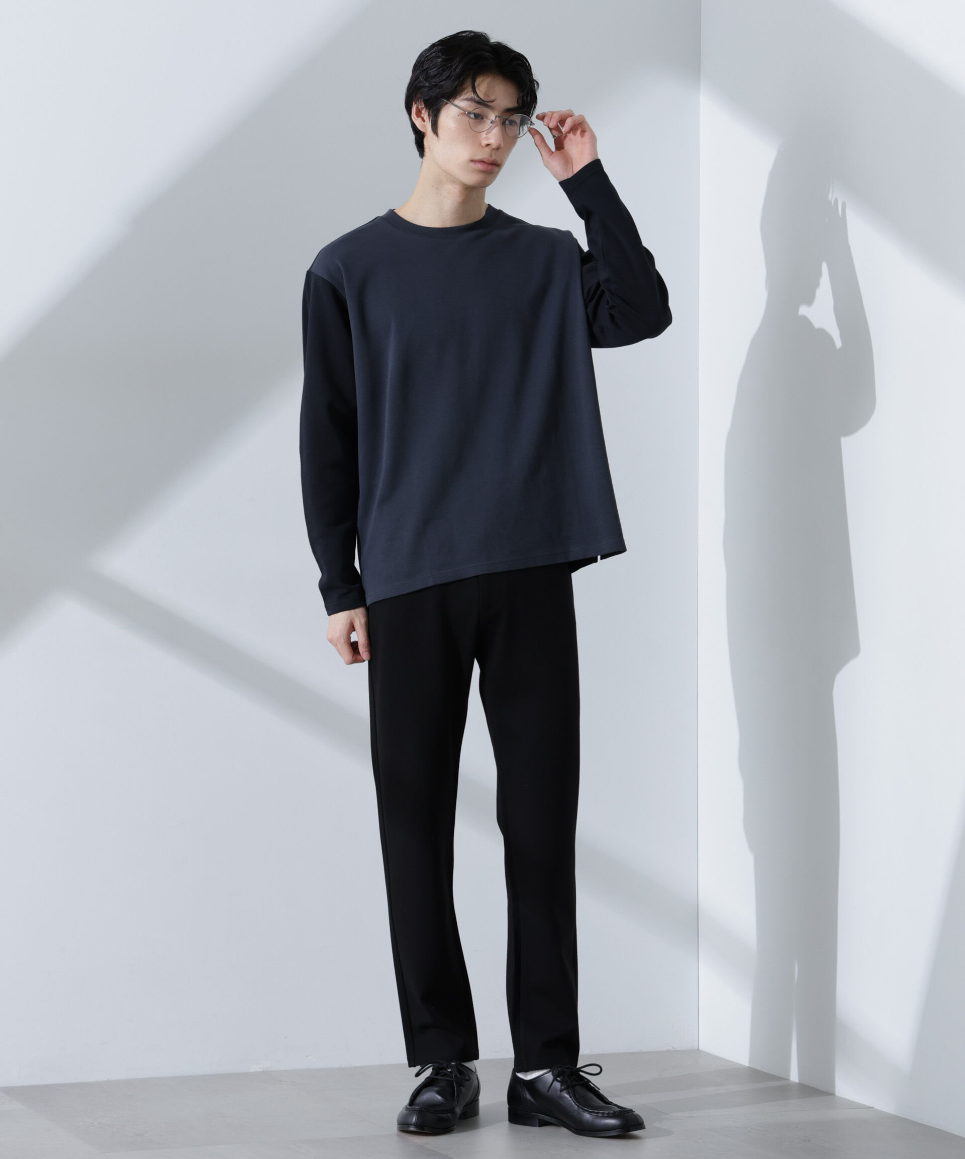 NANO universe「2トーンシルケットTシャツ 長袖」|Tシャツ・カットソー|