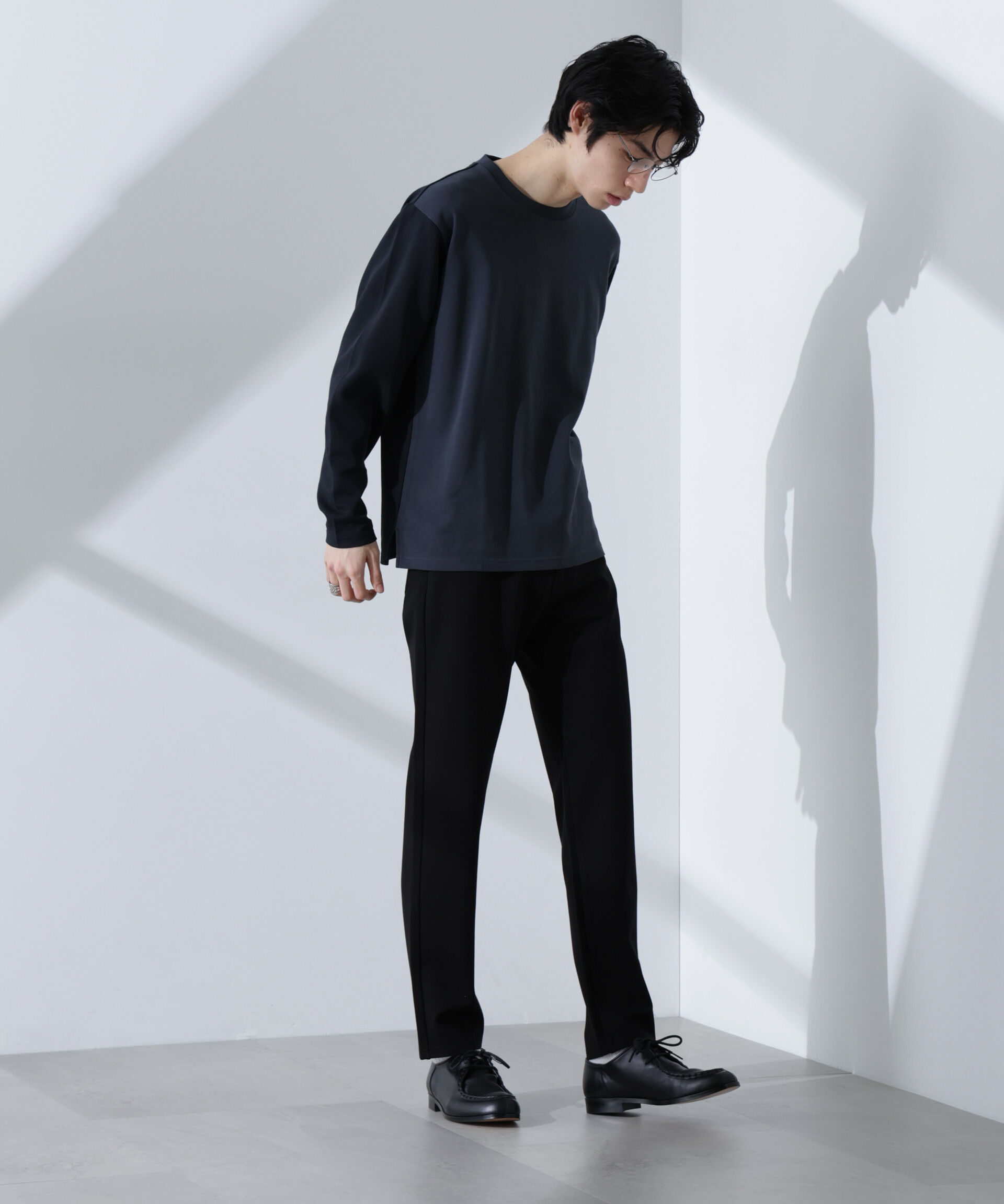 NANO universe「2トーンシルケットTシャツ 長袖」|Tシャツ・カットソー|