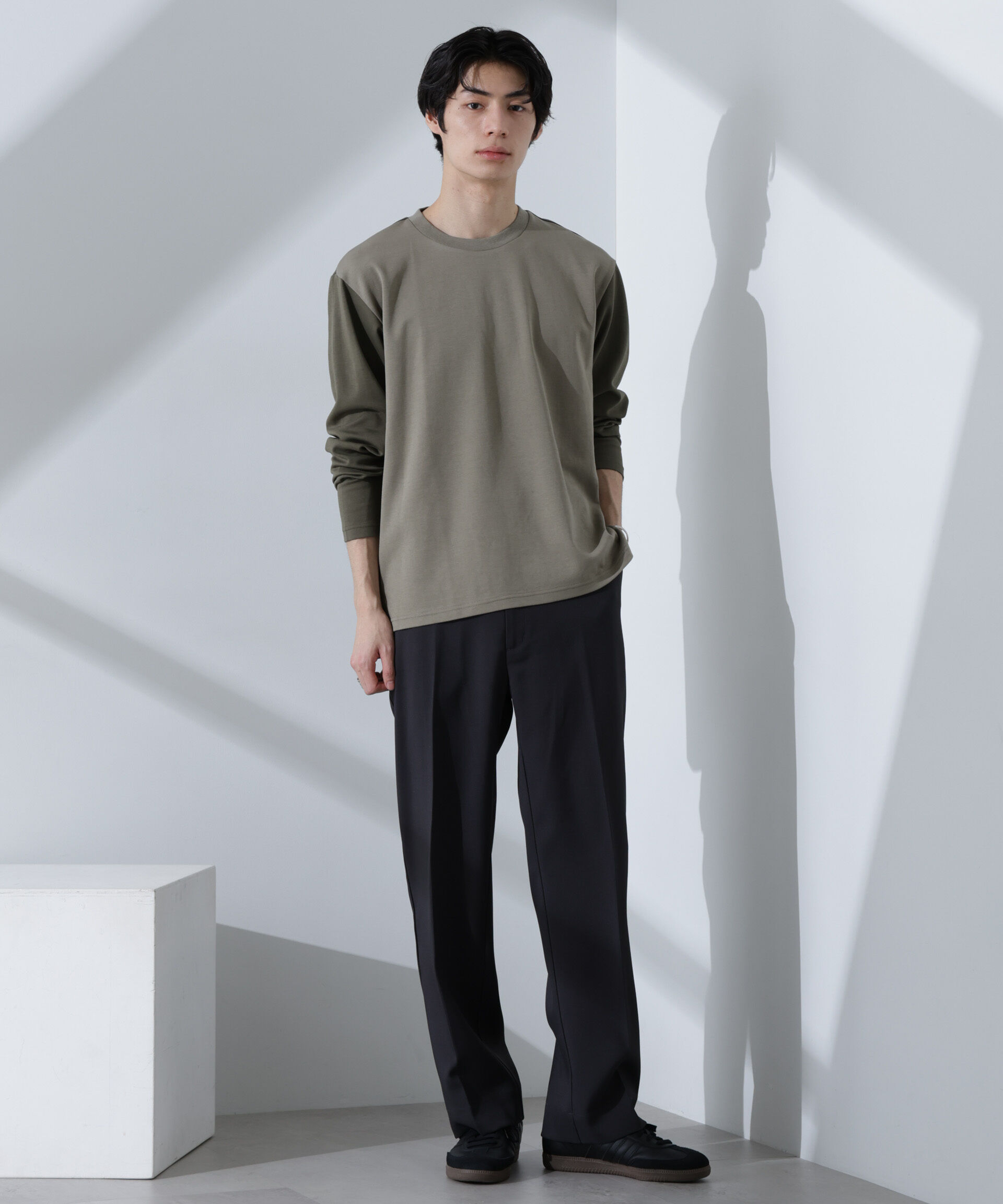 NANO universe「2トーンシルケットTシャツ 長袖」|Tシャツ・カットソー|