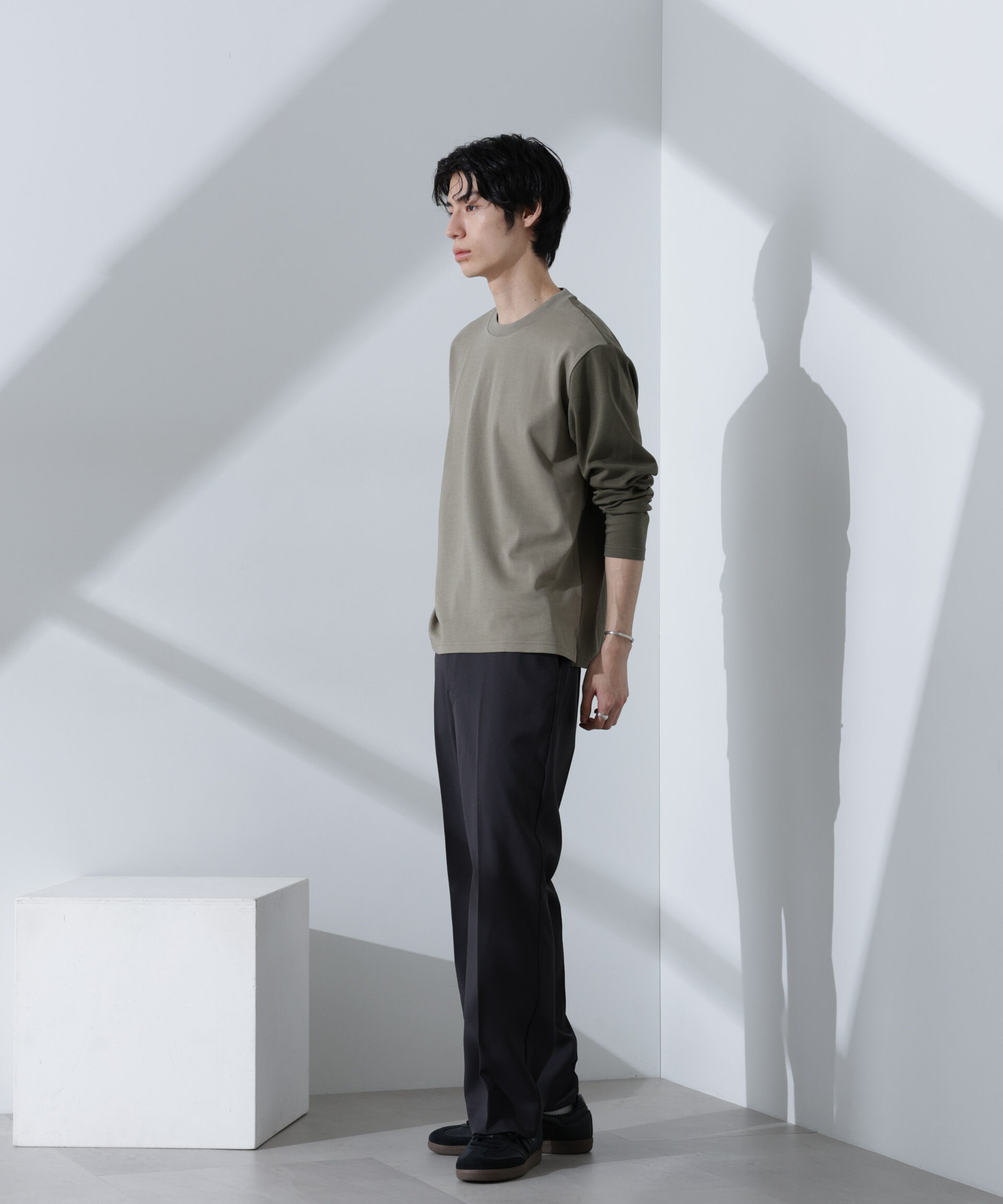 NANO universe「2トーンシルケットTシャツ 長袖」|Tシャツ・カットソー|