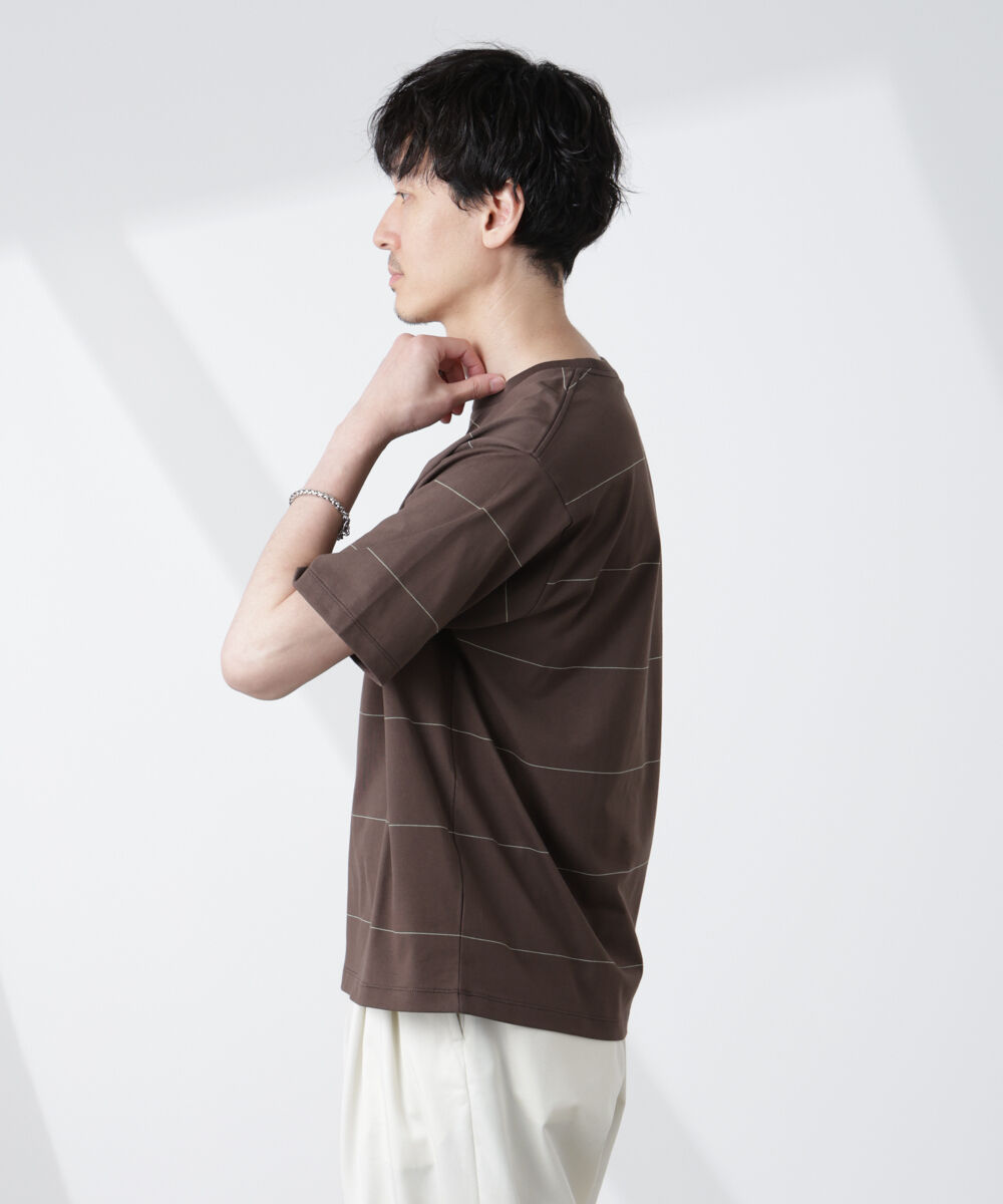 nano･universe「パネルボーダーTシャツ 半袖」|Tシャツ・カットソー|