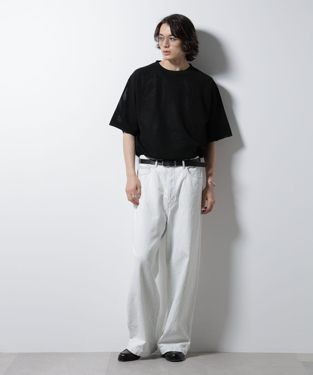 NANO universe「スポンディッシュ メッシュ クルーネックニットTEE」|ニット・セーター|