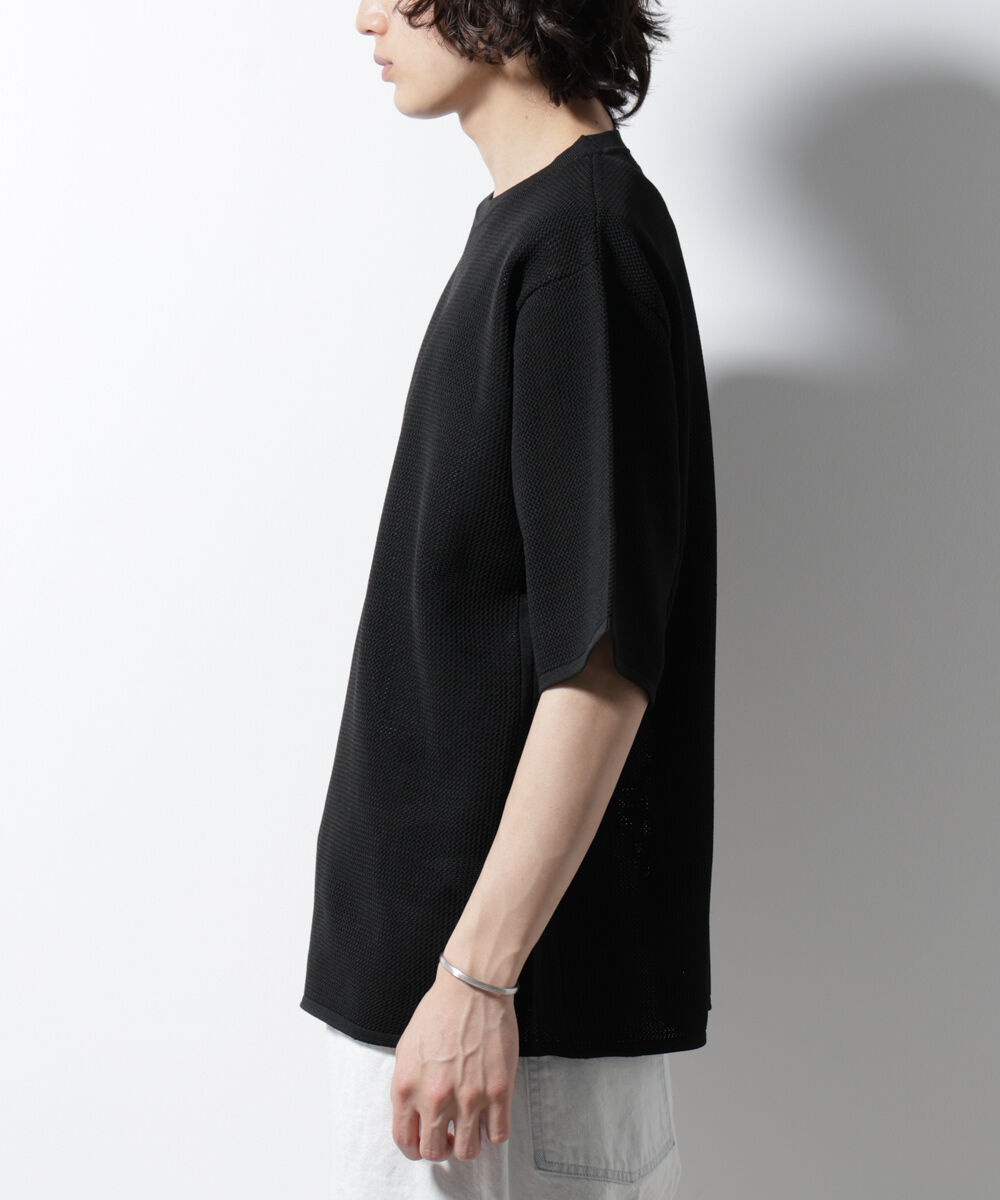 NANO universe「スポンディッシュ メッシュ クルーネックニットTEE」|ニット・セーター|