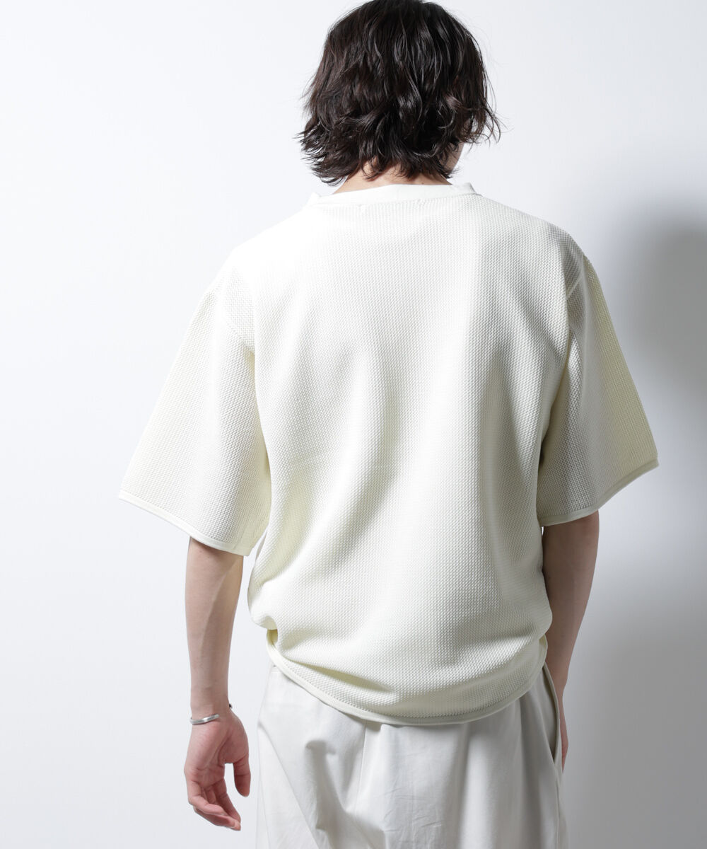 NANO universe「スポンディッシュ メッシュ クルーネックニットTEE」|ニット・セーター|