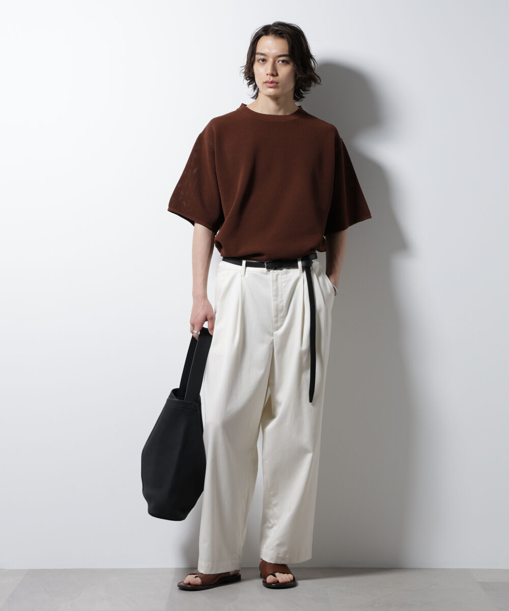 NANO universe「スポンディッシュ メッシュ クルーネックニットTEE」|ニット・セーター|