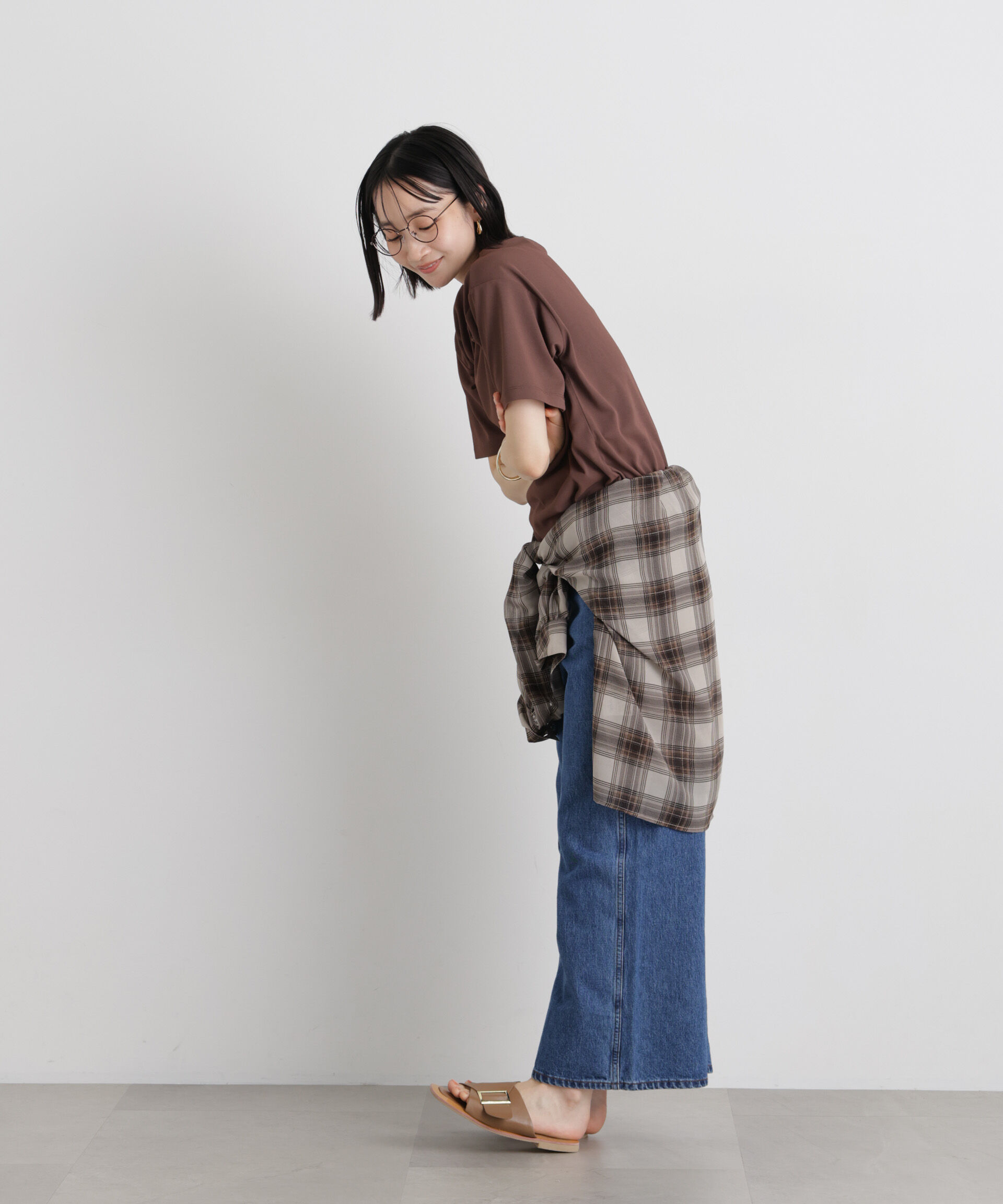 NANO universe「【機能性素材】汗隠糸加工&多彩機能カットソー素材 クルーネックトップス」|Tシャツ・カットソー|