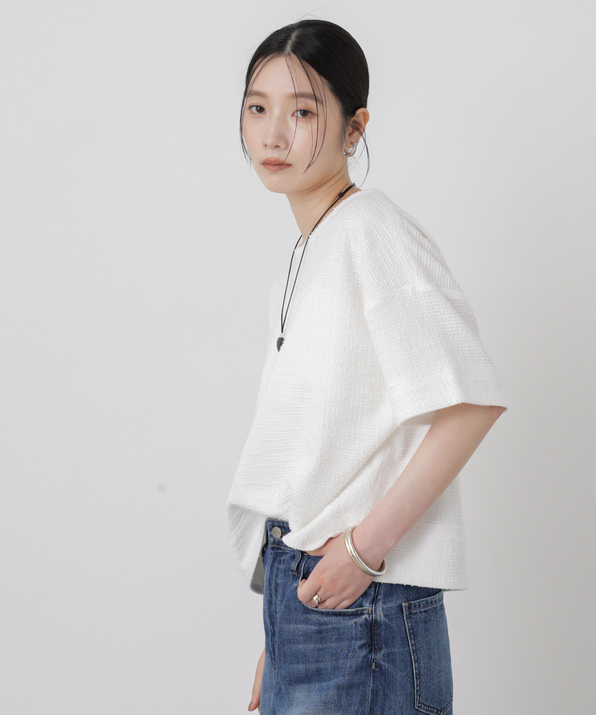 NANO universe「ジャージーツイードTシャツ」|Tシャツ・カットソー|
