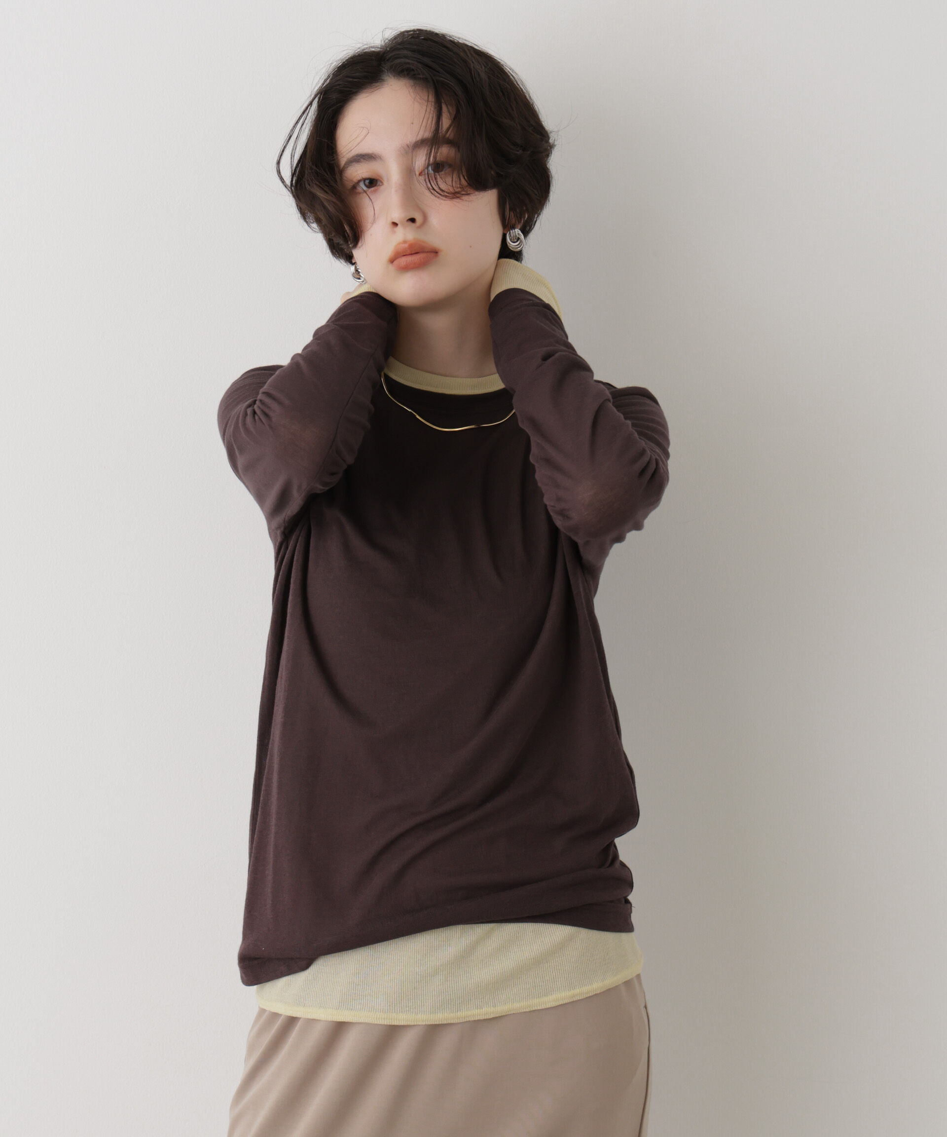 NANO universe「シアーテレコ&天竺ロンTeeセット」|Tシャツ・カットソー|