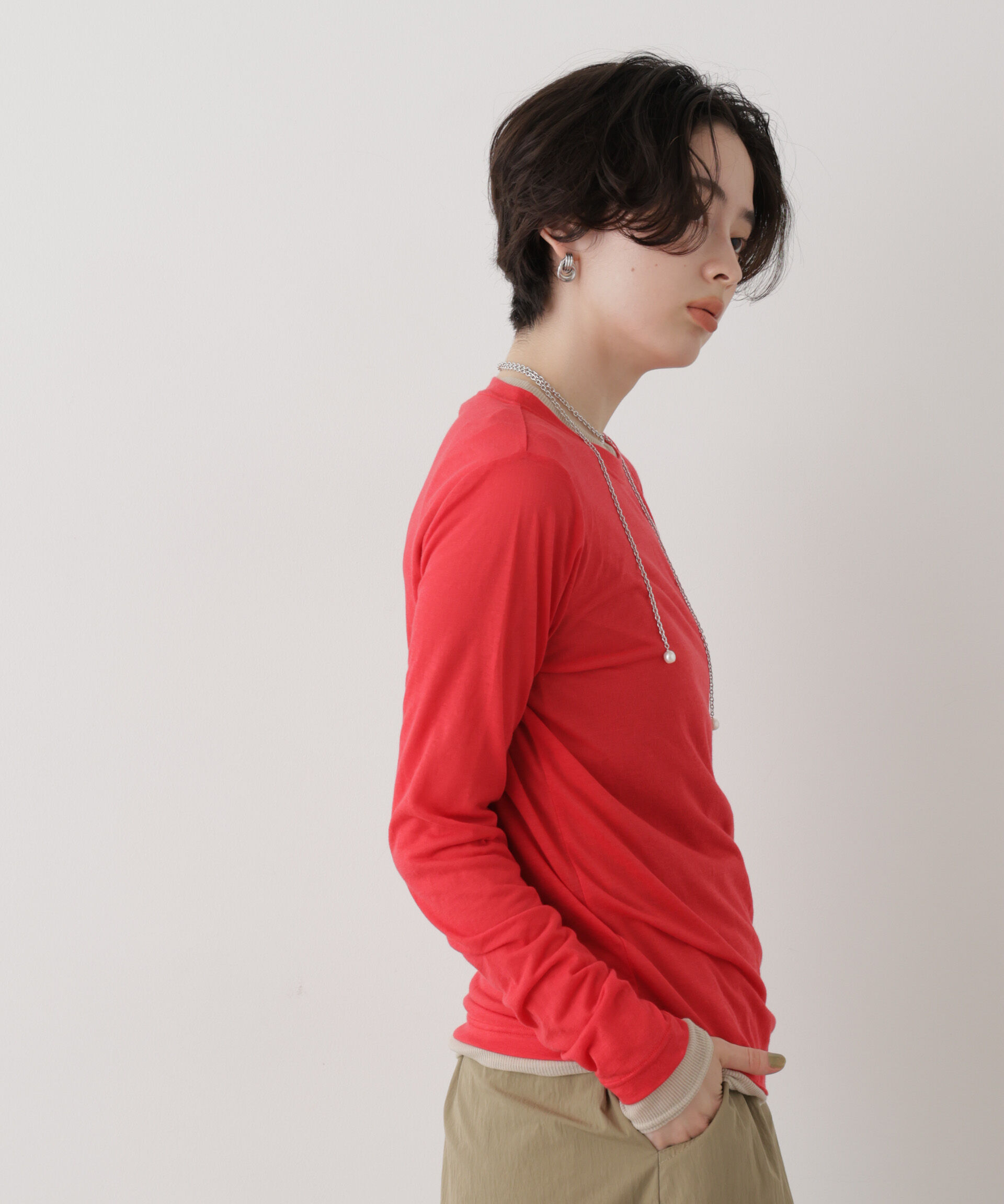 NANO universe「シアーテレコ&天竺ロンTeeセット」|Tシャツ・カットソー|