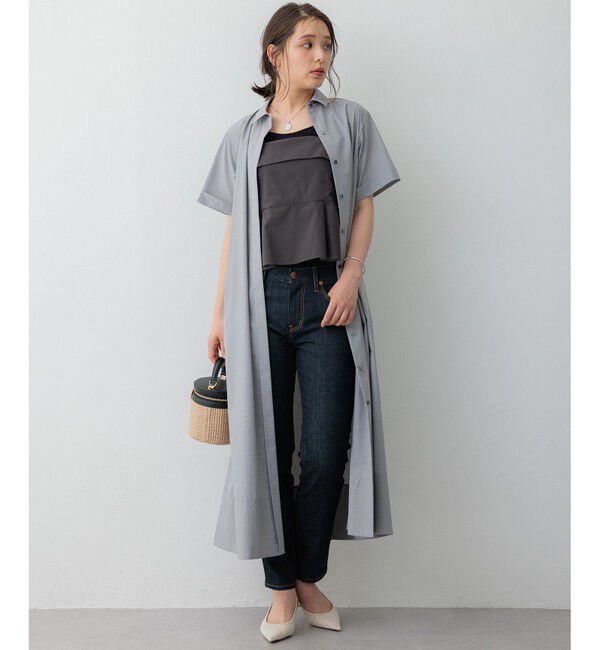 23区「【CLASSY.コラボ】ビスチェコンビ シャツワンピース」|ワンピース|