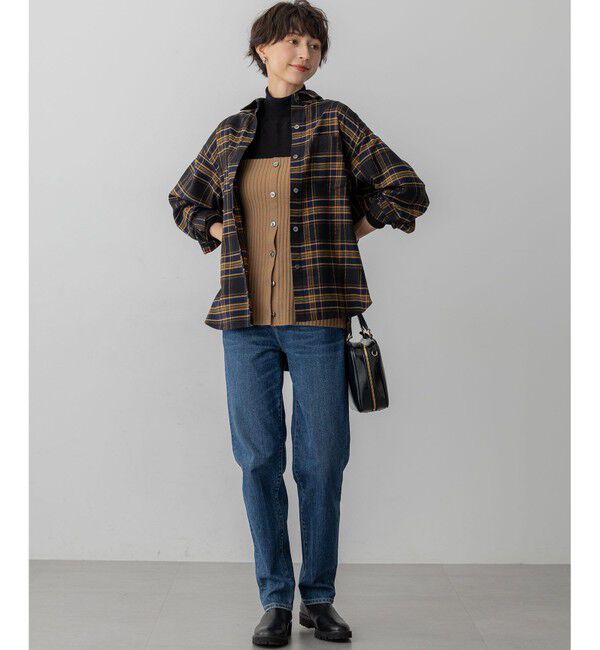 23区「【CLASSY.掲載/洗える】スムージーコットン タートルネック ニット」|ニット・セーター|