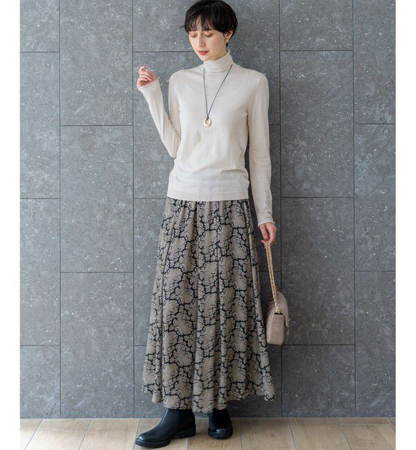 23区「【CLASSY.掲載/洗える】スムージーコットン タートルネック ニット」|ニット・セーター|