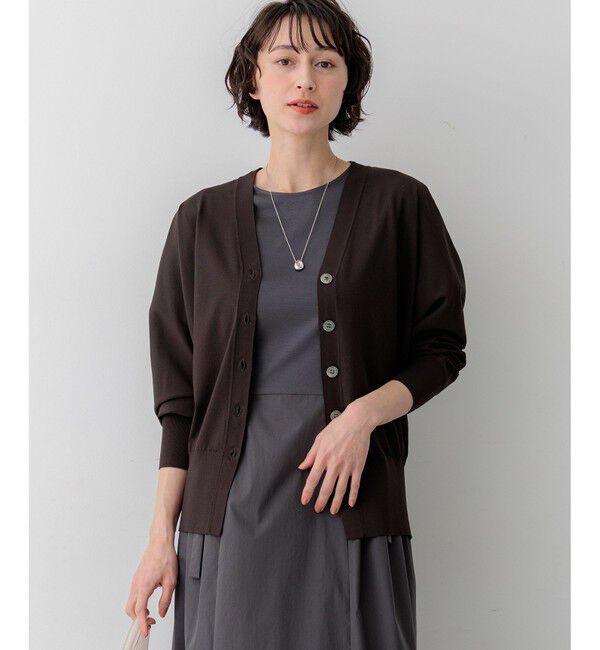 23区「【LEE掲載】レーヨンポリエステルストレッチ Vネック カーディガン」|カーディガン|ﾀﾞｰｸﾌﾞ