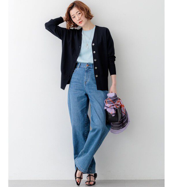 23区「【LEE掲載】レーヨンポリエステルストレッチ Vネック カーディガン」|カーディガン|