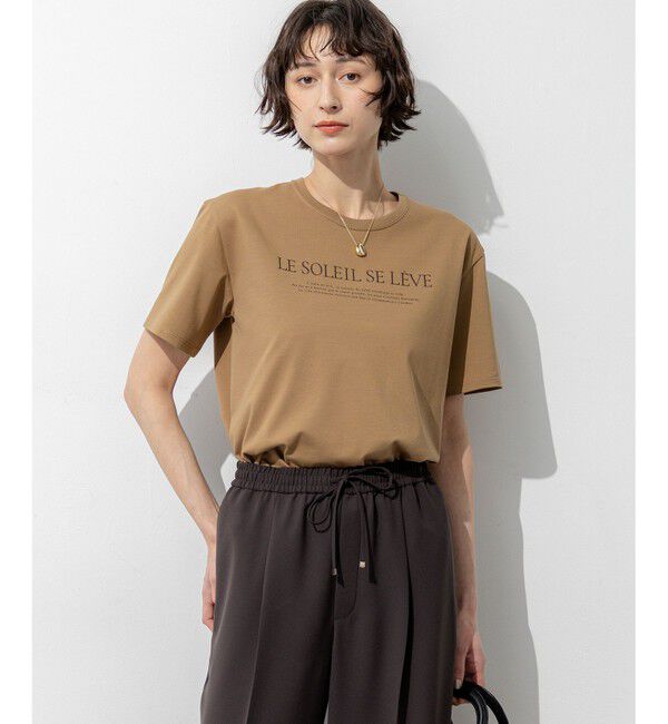 23区「LE SOLEIL SE LEVE ロゴ Tシャツ」|Tシャツ・カットソー|ブラウン系