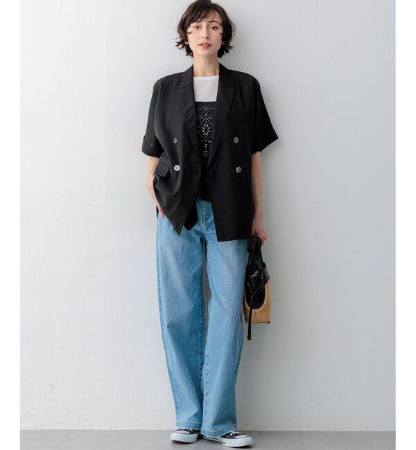 23区「【見上愛さん着用】シアータンブラー ハーフスリーブ ダブルジャケット」|その他|