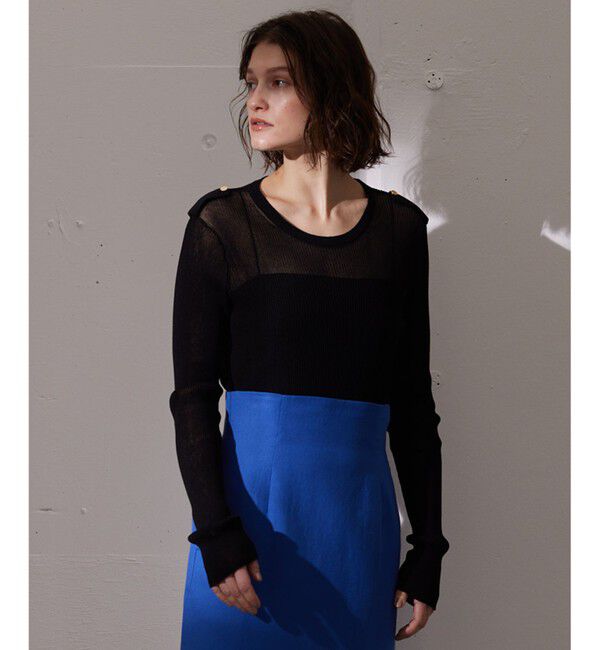 BEIGE,「LIANE / リブニットトップス」|ニット・セーター|Black