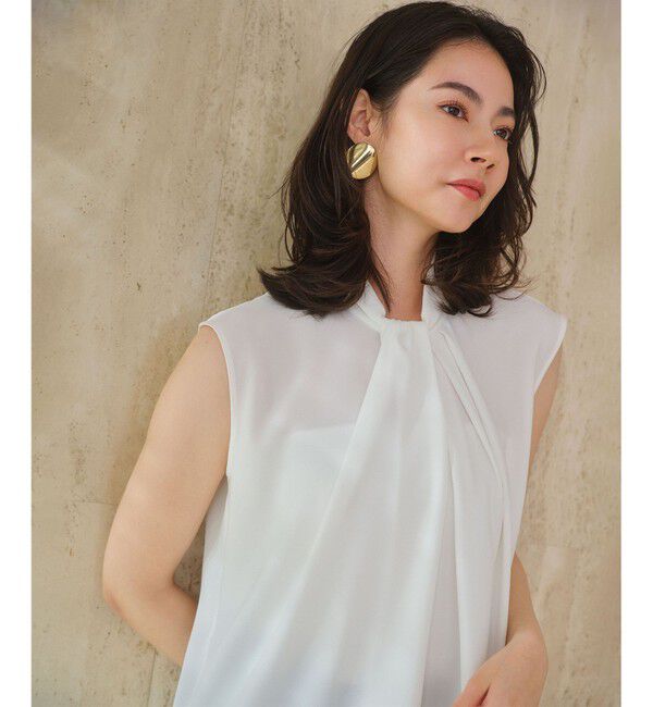 BEIGE,「【人気シリーズ】ANITA / ノースリーブタックブラウス」|シャツ・ブラウス|