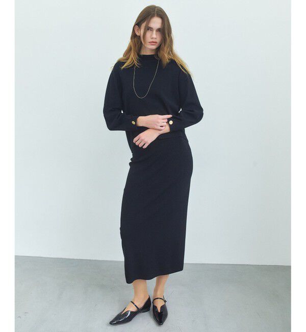 BEIGE,「【ロングセラー】LAURA / ストレッチ Iラインニットスカート」|スカート|Black