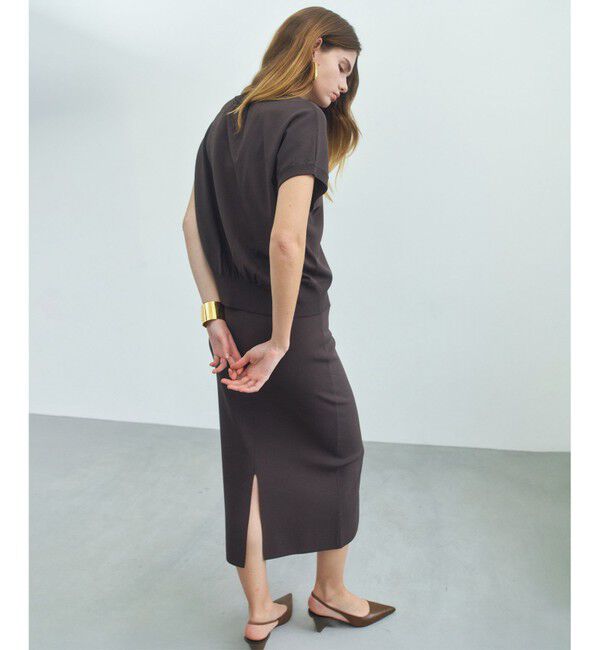 BEIGE,「【ロングセラー】LAURA / ストレッチ Iラインニットスカート」|スカート|Brown