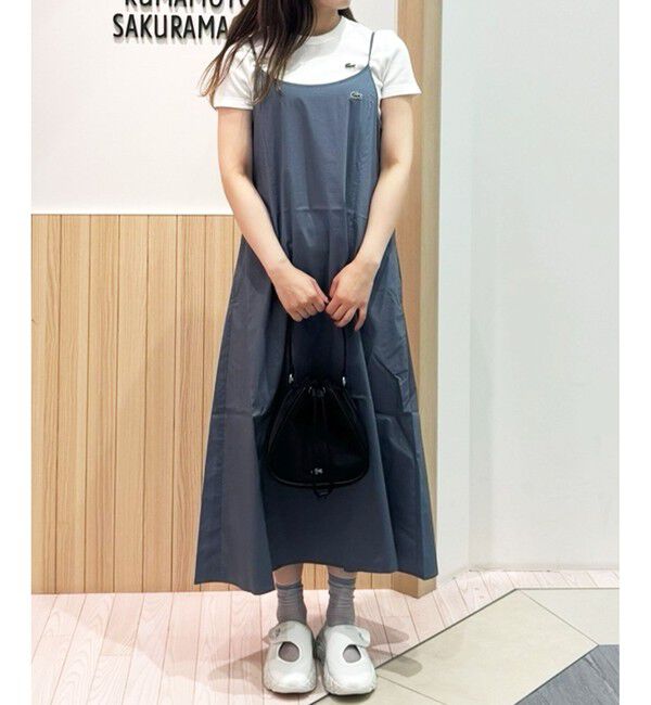 LACOSTE「ストレッチタイプライターキャミドレス / キャミワンピース」|ワンピース|ダークブルー