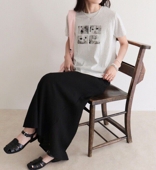 fredy emue「刺しゅう入りCAT PHOTO Tシャツ」|Tシャツ・カットソー|