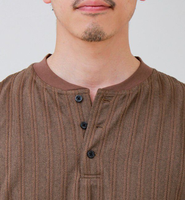 GLOSTER「シアージャガード ヘンリーネックTシャツ」|Tシャツ・カットソー|