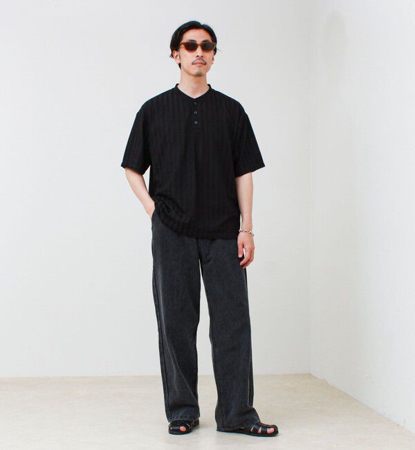 GLOSTER「シアージャガード ヘンリーネックTシャツ」|Tシャツ・カットソー|